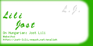 lili jost business card